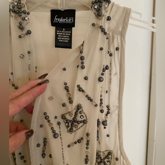 Frederick’s of Hollywood sheer top with beads and rhinestones - Picture 7 of 8